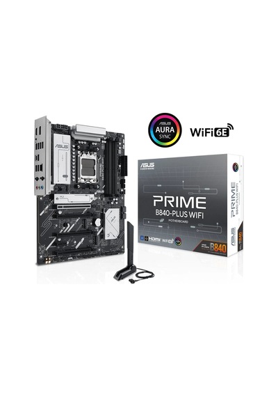 Asus Prıme B840-plus Wıfı, 4xddr5, 3x M.2, Hdmı, Dp, Type-c, Wı-fı 6e, Bluetooth 5.3, Am5 Soket Gamıng Anakart