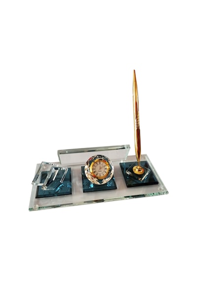 Mertkristal Kristal Masa İsimliği Kalemli Ofis Hediyesi Masa İsimliği M514