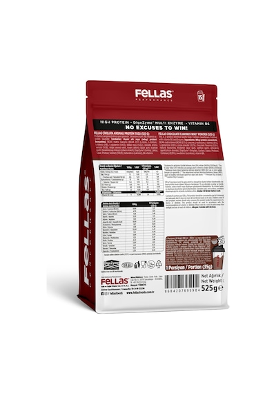 Fellas Whey Protein Tozu 1050 G - Çikolata Aromalı 525 G x 2 Çikolata