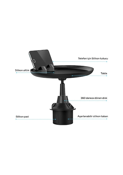 Ally Hs-p05 Universal Araç İçi Telefon Tutucu - Yemek Masası- 5775 1