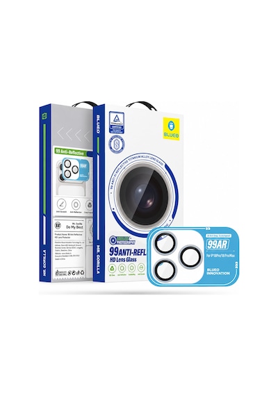 99 Hd İphone 18 Pro / 18 Pro Max Uyumlu Uygulama Aparatlı Ar Yansıma Önleyici Kamera Lens Koruyucu - Silver