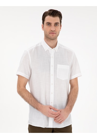 Pierre Cardin Erkek Beyaz Gömlek Kısa Kollu 50306950-vr013 Beyaz