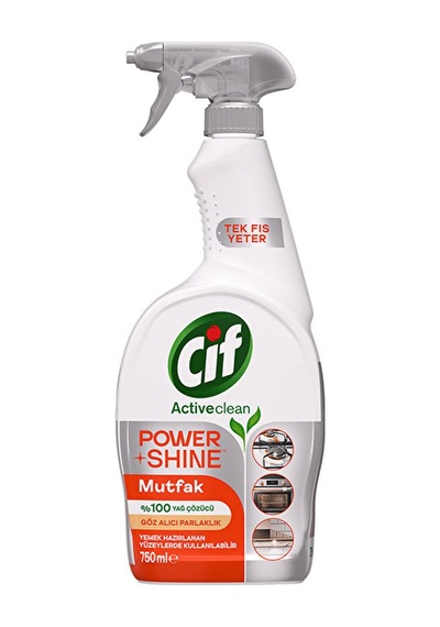 4 Adet Cif Power Shine Yüzey Temizleyici Sprey 750 Ml Mutfak