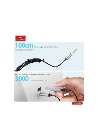 M93 Wireless Bluetooth Araç Kiti Hifi Stereo Ses Alıcısı Usb To Aux 3.5mm Jack Adaptörü Bluetooth 5