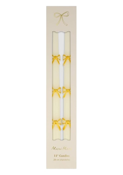 Taper Candles - Altın Kurdele Detaylı Mumlar 2'li Diğer