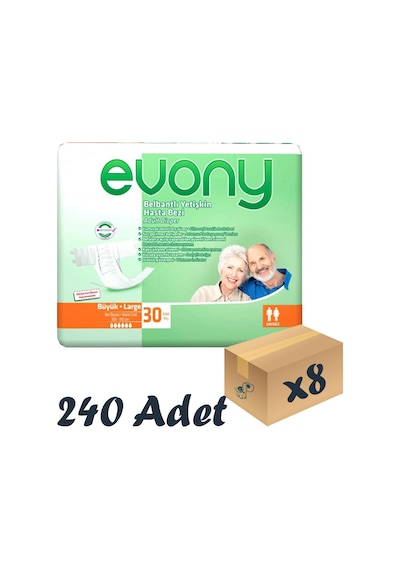 Evony Bel Bantlı Yetişkin Hasta Bezi L 8 x 30'Lu