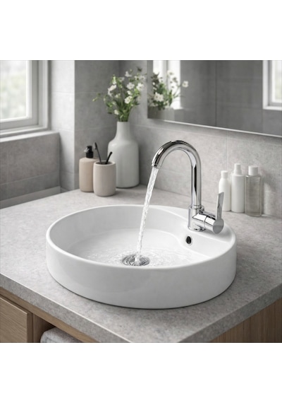 Nuss Safir Kuğu Lavabo Bataryası-parlak Krom-n 9602 Krom