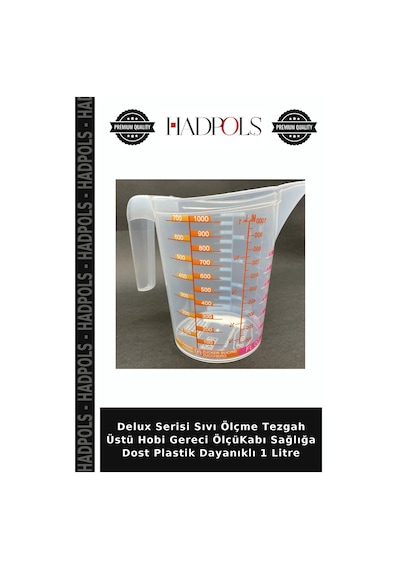 Delux Serisi Sıvı Ölçme Tezgah Üstü Hobi Gereci Ölçükabı Sağlığa Dost Plastik Dayanıklı 1 Litre Belirtilmemiş