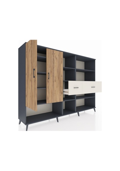 Hyperion Dolap 10 Raflı 2 Çekmeceli 2 Kapaklı 220x44x163 Antrasit-çam/aytaşı Atlas Çam/aytası - Antrasıt Hyperion Dolap 10 Raflı 2 Çekmeceli 2 Kapaklı 220x44x163 Antrasit-çam/aytaşı Atlas Çam/aytası - Antrasıt