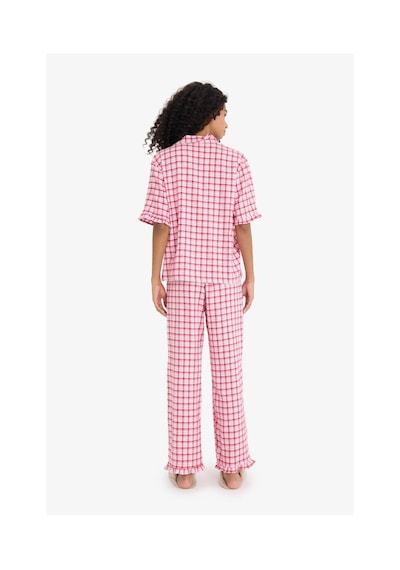 Defacto Pijama Takımı Kareli Kısa Kollu Üst Uzun Alt-fall İn Love E7462ax25aupn105 Pembe Defacto Pijama Takımı Kareli Kısa Kollu Üst Uzun Alt-fall İn Love E7462ax25aupn105 Pembe