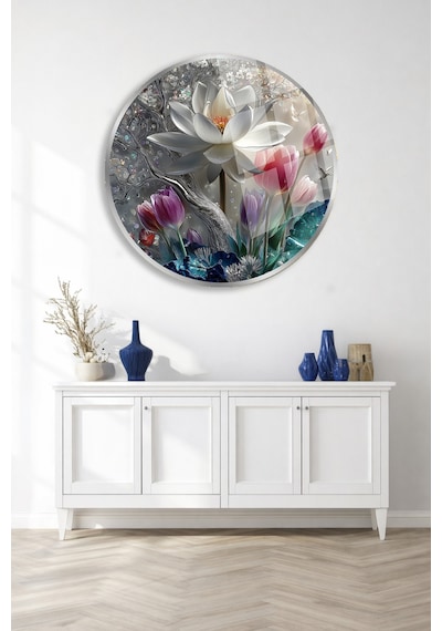 Beyaz Lotus Yuvarlak Cam Tablo Sanatsal Duvar Dekoru Canlı Renkli Baskı Ofis Ve Çalışma Odası Sevdiklerinize Hediyelik Dayanıklı Cam Yapı Beyaz Lotus Yuvarlak Cam Tablo Sanatsal Duvar Dekoru Canlı Renkli Baskı Ofis Ve Çalışma Odası Sevdiklerinize Hediyelik Dayanıklı Cam Yapı