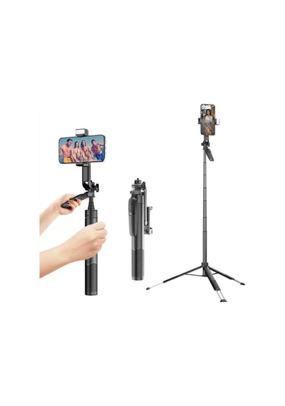 150 Cm Selfie Çubuğu Tripod, Led Işıklı, Bluetooth Uzaktan Kumandalı, 360 Dönebilen Telefon Tutucu, Katlanabili Genel