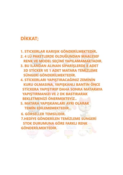 Vagonlife 8 ADET 3D Matara Stickerı+ Matara Temizleme Süngeri Hediyeli