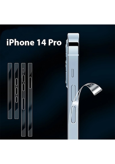 Ally Apple Uyumlu iPhone  14 Pro Hidrojel Hayalet Yan Alt Üst Kaplama Koruyucu