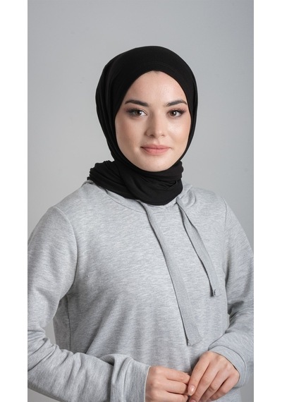 Hürrem Bone Siyah Pratik Hazır Geçmeli Şal Viskon Kumaş Penye Şal 2108_01