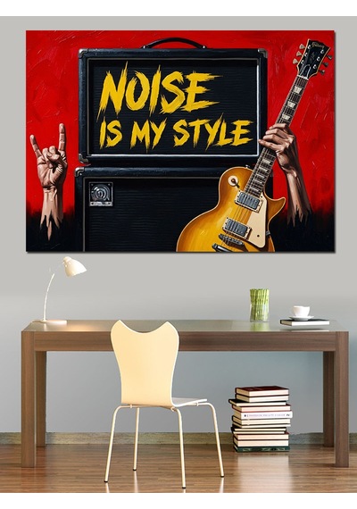 Gürültü Benim Tarzım Gitar Dekoratif Kanvas - Mdf Ahşap Tablo