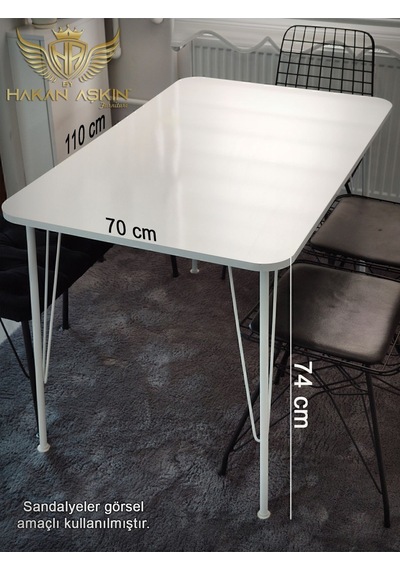 By Hakan Aşkın Beyaz Ayaklı 70x110 Cm White Eclipse 2024 Mutfak - Çalışma - Bilgisayar Masası Beyaz Parlak