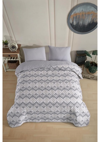 Lexroo Çift Kişilik Desenli Kapitone Çift Taraflı Renkli Pike Yatak Örtüsü Takımı 200x230 Cm Çok Renkli