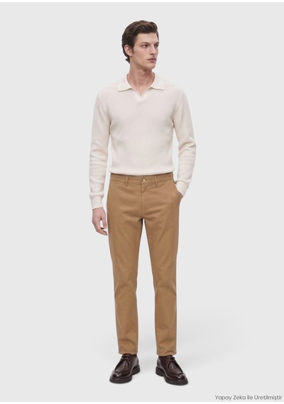Ramsey Tarçın Düz Dokuma Regular Fit Casual Yün Karışımlı Pantolon