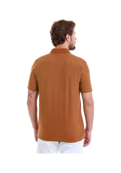 Hatemoğlu Vizon Regular Fit Jakarlı Polo Yaka Fermuarlı Tişört 35362024c014 Vz Vizon