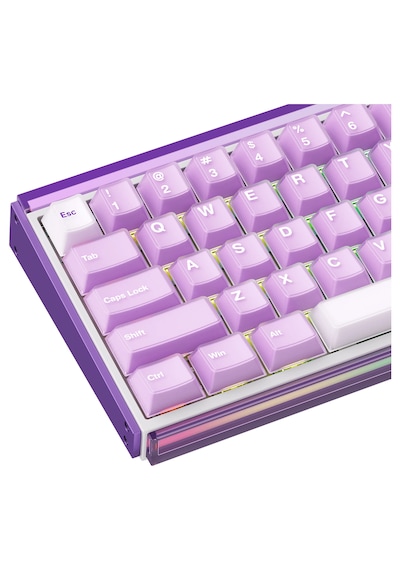 Akko Ray68 He Misty Purple White %65 Astroaim Manyetik Switch 8k Hz Hall Effect Hotswap Argb Kablosuz İngilizce Gaming Klavye