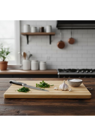 Yuvarlak Bambu Kesme Ve Sunum Tahtası Büyük Boy Antibakteriyel, Metal Kulplu Ahşap Pizza/şarküteri Tahtası 24 Diğer
