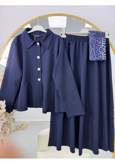 Lovie Moda Kadın Ceketli Takım Lacivert