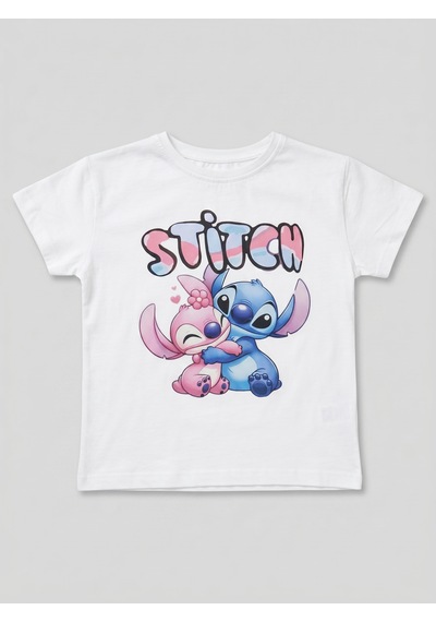 İncilay Kids Kız Çocuk Stitch Baskılı Şortlu Takım Beyaz İncilay Kids Kız Çocuk Stitch Baskılı Şortlu Takım Beyaz