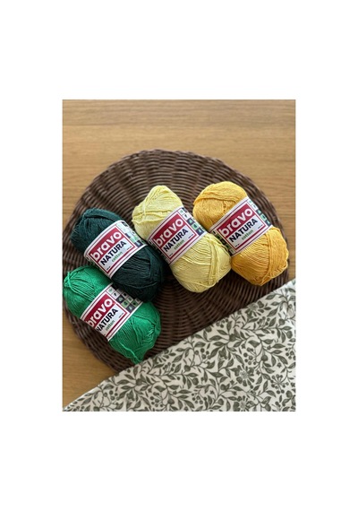 100 Gr 4 Lü Recycled Cotton Ip Seti - Sarı Yeşil Tonları