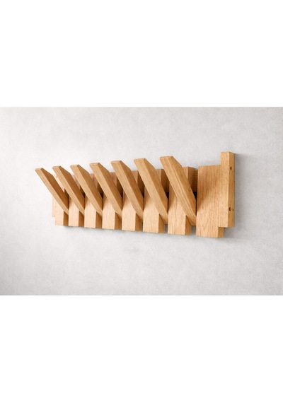 Katlanabilir Ahşap Duvar Askılığı 40x14 Cm Bej