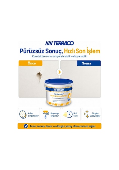 Terraco Handymate Hızlı Kuruyan Duvar Tamir Dolgu Macunu - 1 Lt