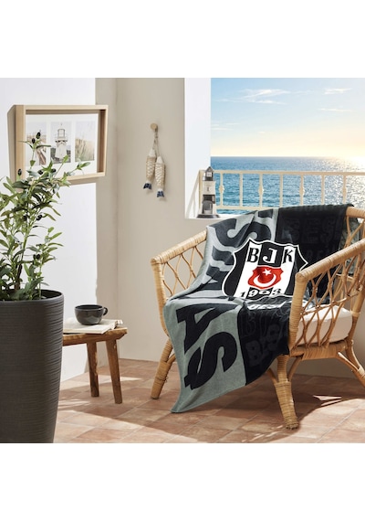 Lisanslı Beşiktaş Logo Plaj Havlusu 000000001500225441 Çok Renkli