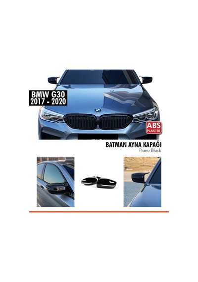 Bmw 5 Serisi G30 Batman Ayna Kapağı Yarasa Parlak Siyah 2 Li