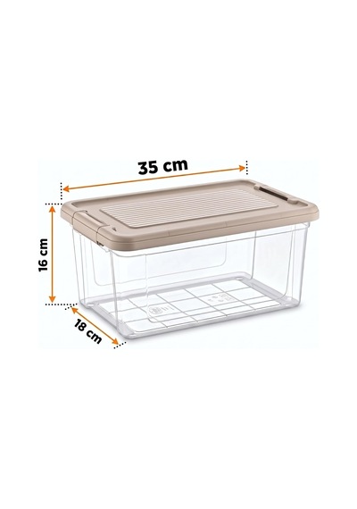 Kilitli Saklama Kabı Şeffaf Organizer Pp Plastik Gıda Saklama Kabı Kapaklı Buzdolabı Düzenleyici İstiflenebilir Çok Amaçlı Saklama Kutusu 9 Litre Çok Renkli