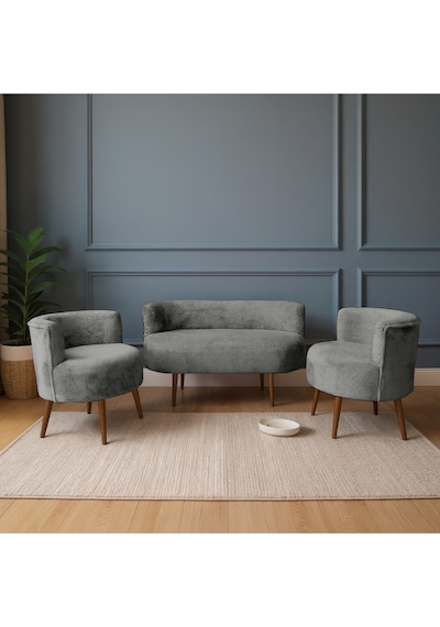 Azra Mobilya Sydney Modern Koltuk Takımı Modern İskandinav Tarzı Welsoft Yumuşak Kumaş Taş Gri Taş Gri