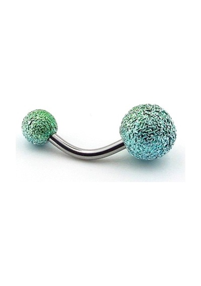 Turkuaz Yeşil Renkli Muz Göbek 8Mm Top Uçlu Çelik Piercing P455H Yeşil