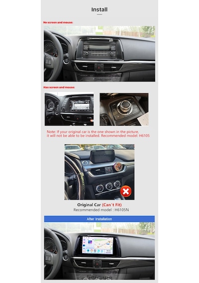 Mazda 6 2012-2017 Multimedya Navigasyon Usb Kamera Carplayer 4 Ram