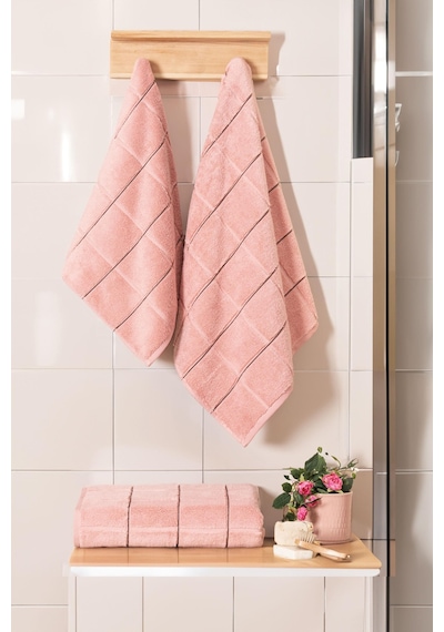 Varol Kare Micro Cotton Banyo Havlusu 90x150cm Somon-90x150cm Somon
