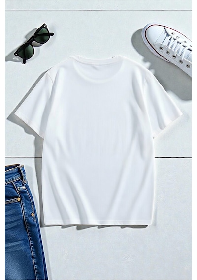 Uyguntarz Unisex Garfield Baskılı T-shirt Beyaz