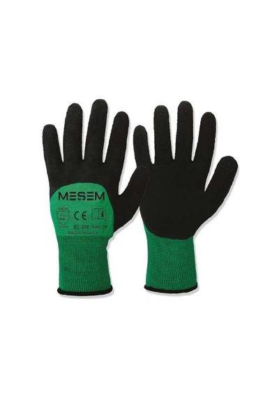 Meşem El250 Yeşil-siyah Soft Latex İş Eldiveni 10 Numara,1 Çift