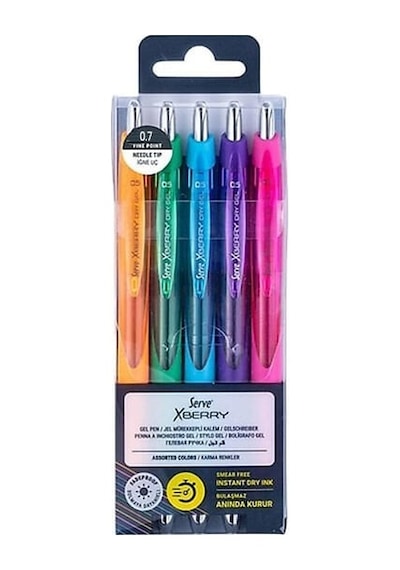 Serve Xberry 0,7 Mm 5 Li Pet İğne Jel Kalem Diğer