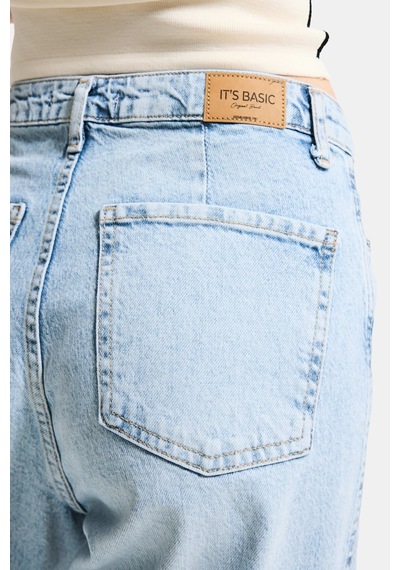 Itsbasic Kadın Ice 4s6-3 Relax Fit Esnek Kumaş Denim Jean Buz Mavi