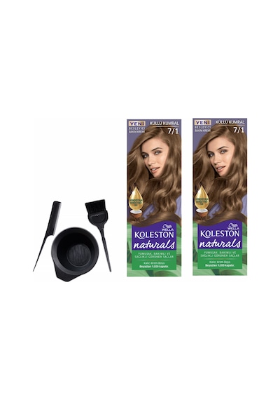 Koleston Natural Saç Boya 7/1 Küllü Kumral 2 Adet+Boyama Seti (423114825)