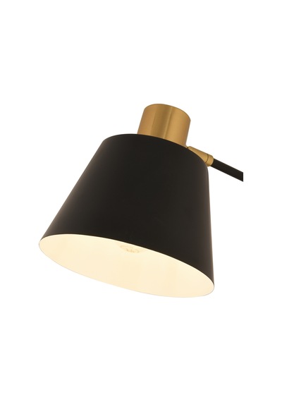 Arrigo Siyah Retro Başlıklı Modern Dekoratif Köşe Lambader Siyah