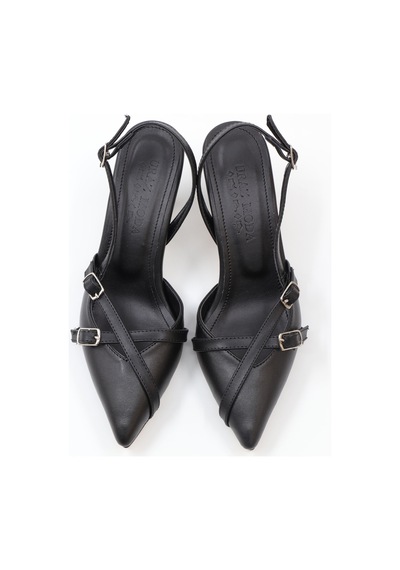 Nesilshoes Nesil Shoes Uraz 500 Siyah Topuklu Kadın Sandalet