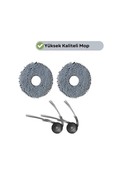 Roborock Qrevo Edge 2 Pro Uyumlu Mop Ve Yan Fırça-4 Parça