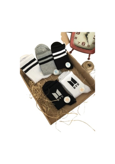 101Dzyn Unisex Renkli Seri Bts Çizgili Unısex Trend Tenis Çorap-36-41 Çok Renkli