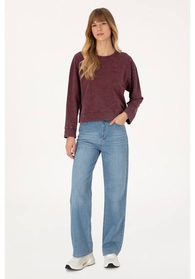 U.s. Polo Assn. Kadın Plum Sweatshirt 50314186-vr177 New Plum