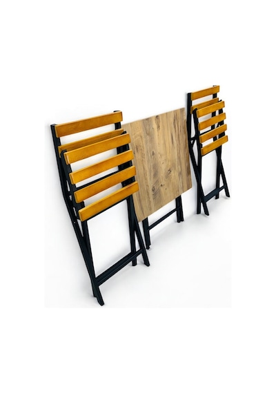 Balkon Bahçe Mutfak 3'lü Bistro Set Katlanır Masa Sandalye 60x60 Sarı Balkon Bahçe Mutfak 3'lü Bistro Set Katlanır Masa Sandalye 60x60 Sarı