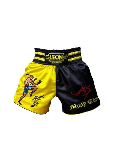 Leon Warrior Profesyonel Muay Thai Ve Kick Boks Şortu Sarı Siyah Renkli Byl1005 Siyah-sarı